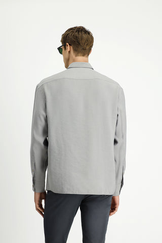  Koyu Vizon Uzun Kol Oversize Modal Karışımlı Gömlek