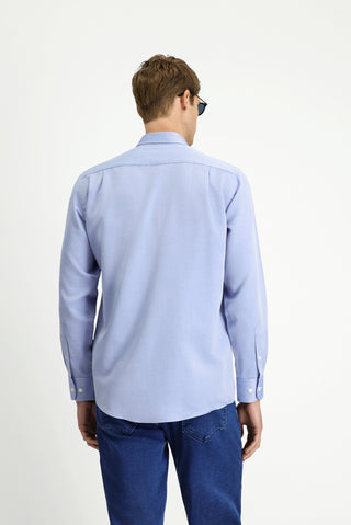  Mavi Uzun Kol Regular Fit Pamuklu Kolay Ütülenebilir Gömlek