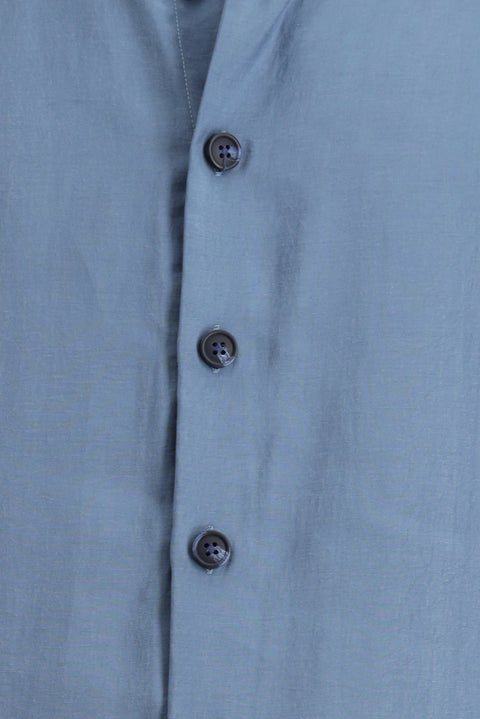 Açık Lacivert Uzun Kol Oversize Lyocell Karışımlı Gömlek