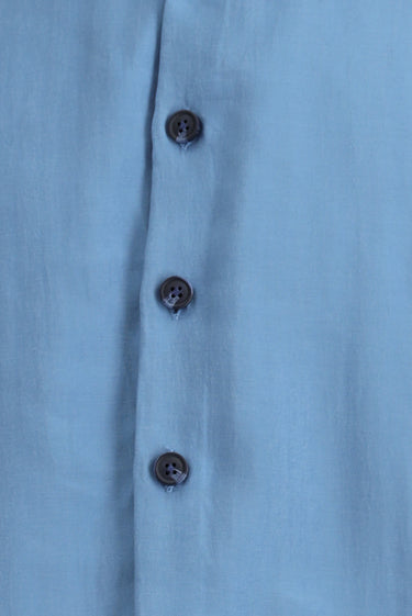 Mavi Uzun Kol Oversize Lyocell Karışımlı Gömlek