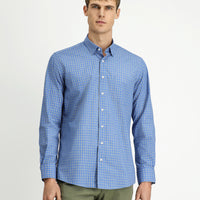 Orta Füme Uzun Kol Regular Fit Ekose Pamuklu Kolay Ütülenebilir Gömlek