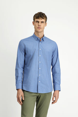  Orta Füme Uzun Kol Regular Fit Ekose Pamuklu Kolay Ütülenebilir Gömlek