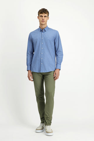  Orta Füme Uzun Kol Regular Fit Ekose Pamuklu Kolay Ütülenebilir Gömlek