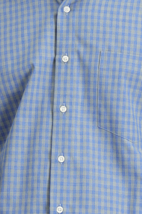 Orta Füme Uzun Kol Regular Fit Ekose Pamuklu Kolay Ütülenebilir Gömlek