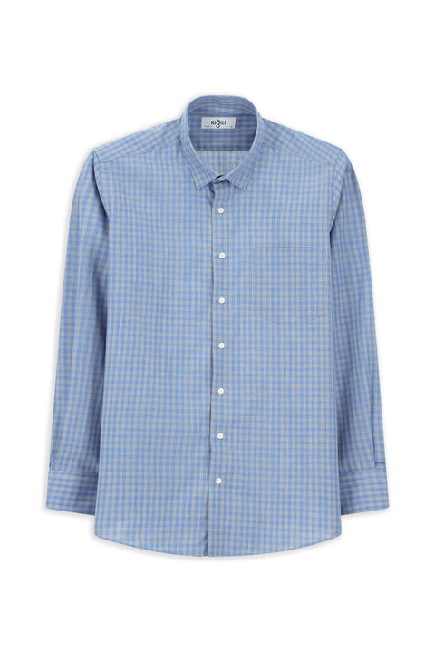 Orta Füme Uzun Kol Regular Fit Ekose Pamuklu Kolay Ütülenebilir Gömlek