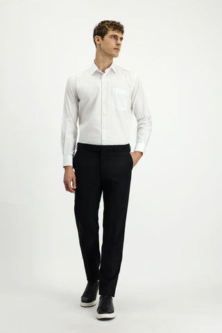  Beyaz Uzun Kol Klasik Desenli Pamuk Gömlek