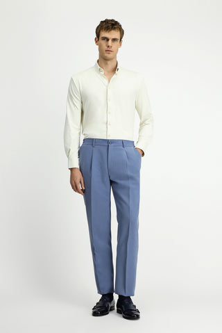  Kırık Beyaz Techno-Line Uzun Kol Regular Fit Likralı Düğmeli Yaka Gömlek