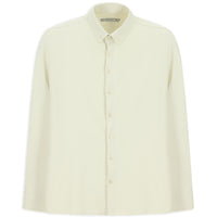 Kırık Beyaz Techno-Line Uzun Kol Regular Fit Likralı Düğmeli Yaka Gömlek