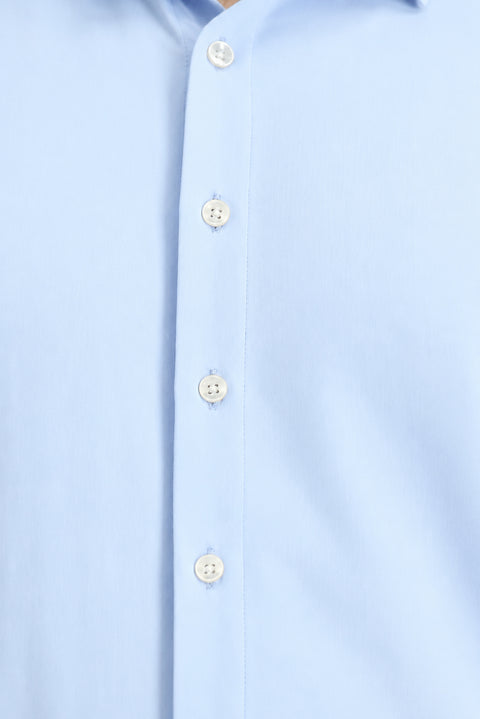 Light Blue Techno-Line Long Sleeve Regular Fit Lycra Stretch Shirt