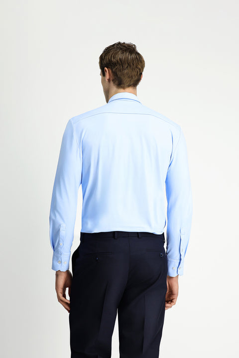 Açık Mavi Techno-Line Uzun Kol Regular Fit Likralı Esnek Gömlek