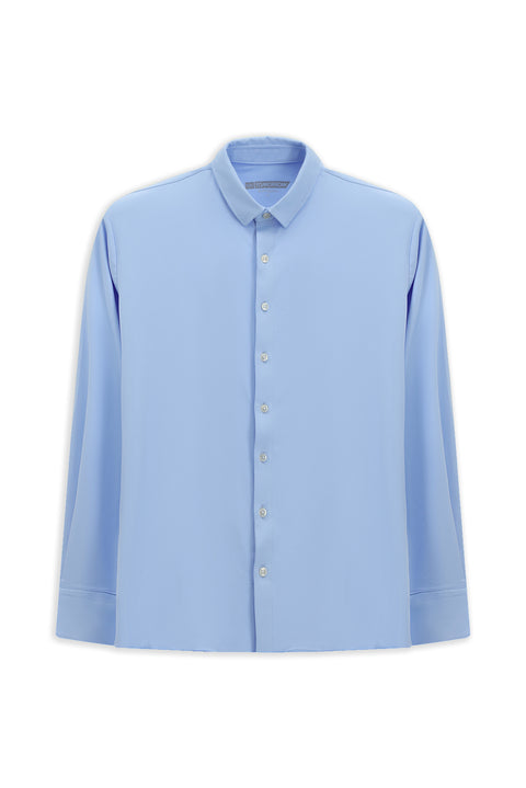 Açık Mavi Techno-Line Uzun Kol Regular Fit Likralı Esnek Gömlek