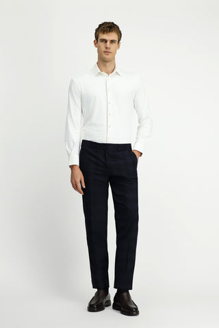  Beyaz Techno-Line Uzun Kol Regular Fit Likralı Gömlek