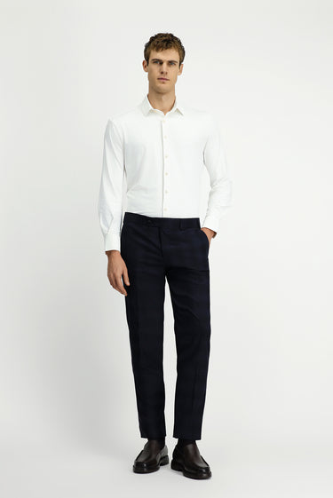  Beyaz Techno-Line Uzun Kol Regular Fit Likralı Gömlek