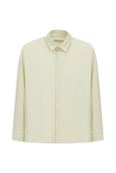 Kırık Beyaz Techno-Line Uzun Kol Regular Fit Likralı Esnek Gömlek