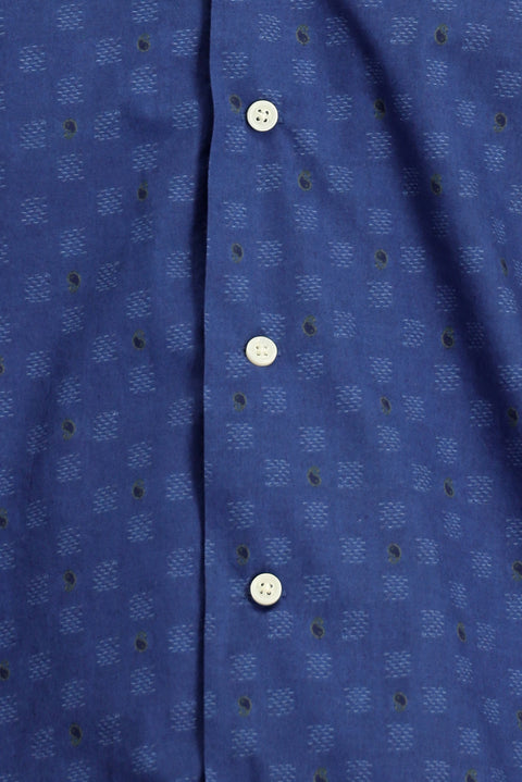 İndigo Kısa Kol Regular Fit Desenli Pamuk Gömlek