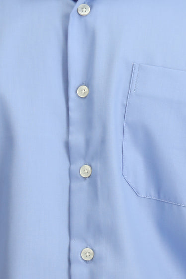 Açık Mavi Kısa Kol Regular Fit Pamuklu Non Iron Gömlek