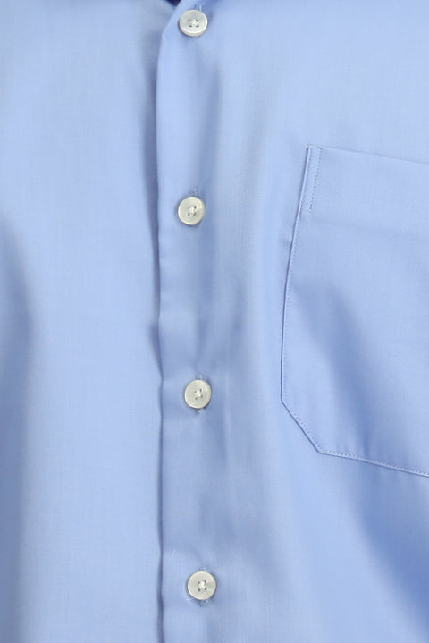 Light Blue Short Sleeve Regular Fit Cotton Non-Iron Shirt
