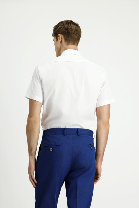 Beyaz Kısa Kol Regular Fit Non Iron Pamuklu Gömlek