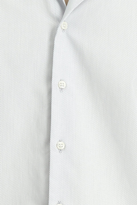 Orta Gri Uzun Kol Slim Fit Dar Kesim Klasik Desenli Pamuk Gömlek