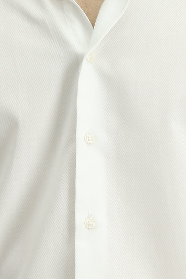 Beyaz Uzun Kol Slim Fit Dar Kesim Klasik Desenli Pamuk Gömlek
