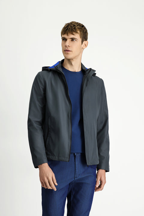 Titanyum Gri Kapüşonlu Spor Mevsimlik Mont