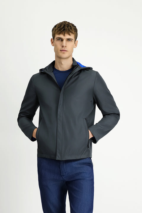 Titanyum Gri Kapüşonlu Spor Mevsimlik Mont