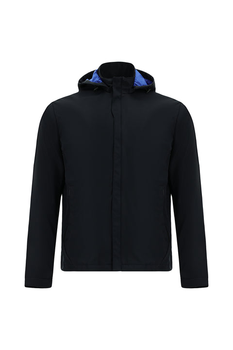 Orta Lacivert Kapüşonlu Spor Mevsimlik Mont