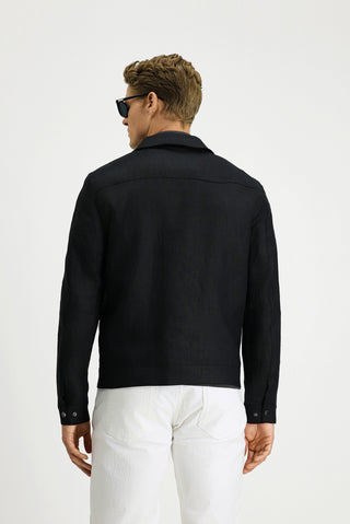  Siyah Mevsimlik Keten Mont