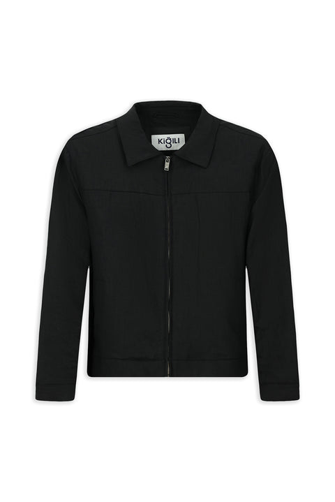 Siyah Mevsimlik Keten Mont