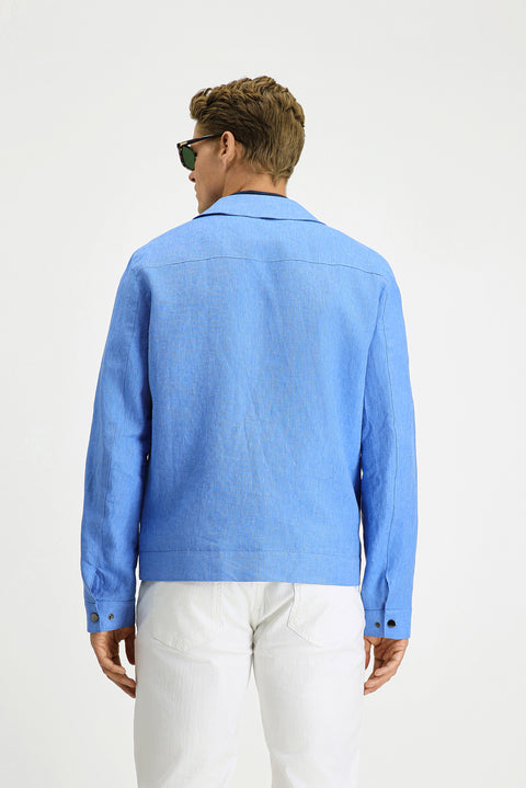 Koyu Mavi  Mevsimlik Keten Mont