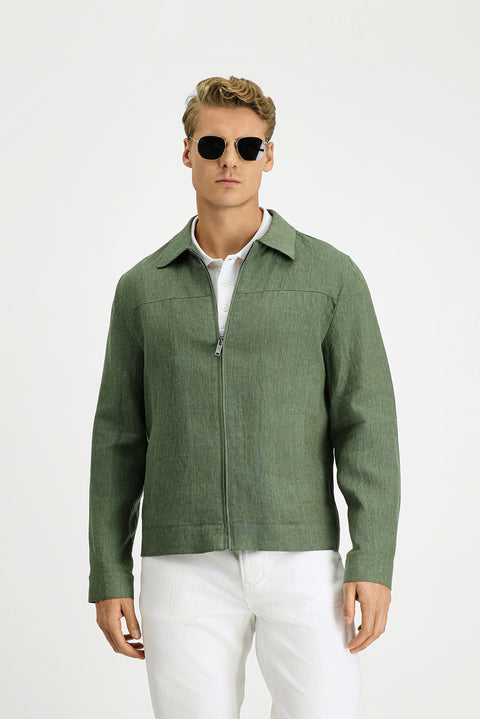 Orta Haki Mevsimlik Keten Mont