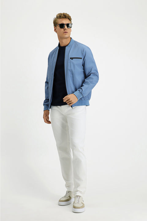 Açık Mavi Mevsimlik Spor Bomber Ceket Mont