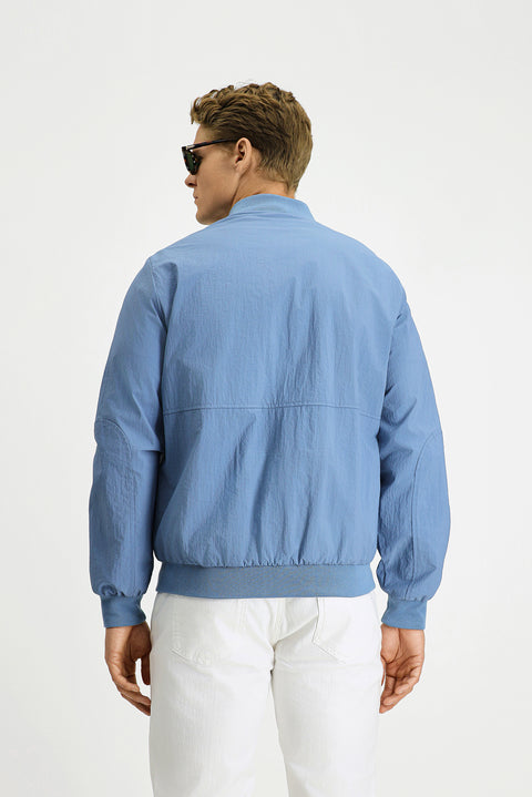 Açık Mavi Mevsimlik Spor Bomber Ceket Mont