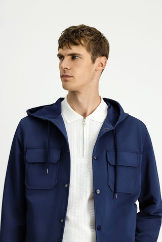  Koyu Lacivert Techno-Line Kapüşonlu Mevsimlik Spor Mont