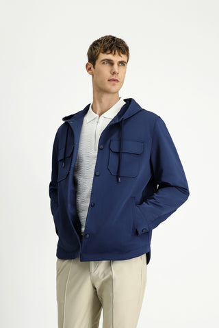  Koyu Lacivert Techno-Line Kapüşonlu Mevsimlik Spor Mont