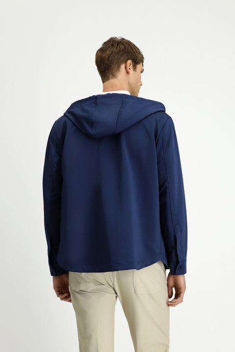 Koyu Lacivert Techno-Line Kapüşonlu Mevsimlik Spor Mont