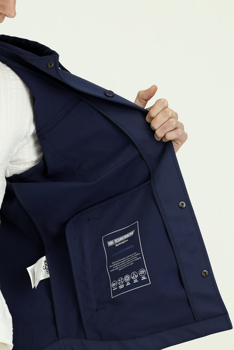 Koyu Lacivert Techno-Line Kapüşonlu Mevsimlik Spor Mont