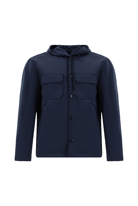 Koyu Lacivert Techno-Line Kapüşonlu Mevsimlik Spor Mont