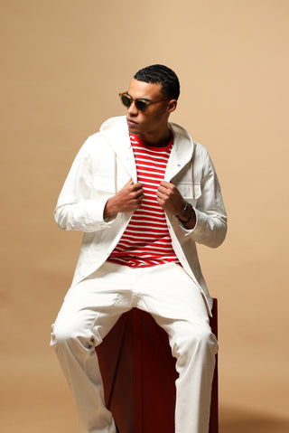  Beyaz Techno-Line Kapüşonlu Mevsimlik Spor Mont