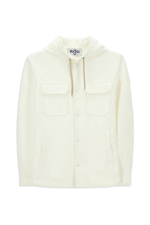 Beyaz Techno-Line Kapüşonlu Mevsimlik Spor Mont