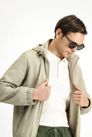  Açık Bej Kapüşonlu Mevsimlik Spor Mont