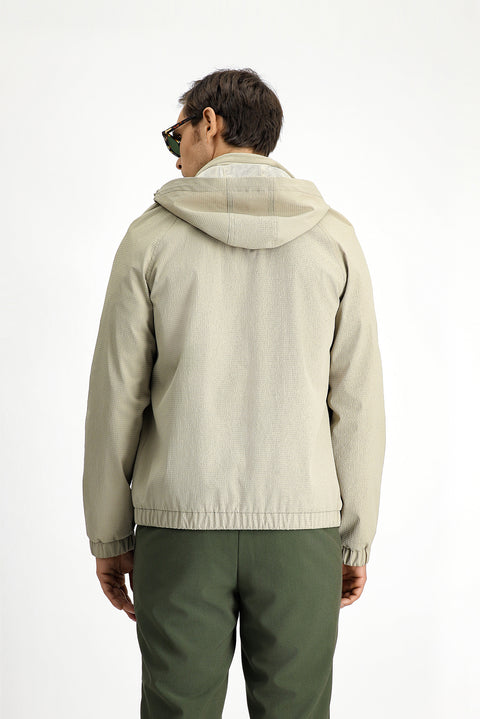 Açık Bej Kapüşonlu Mevsimlik Spor Mont