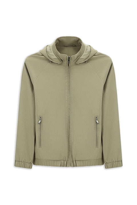 Açık Bej Kapüşonlu Mevsimlik Spor Mont