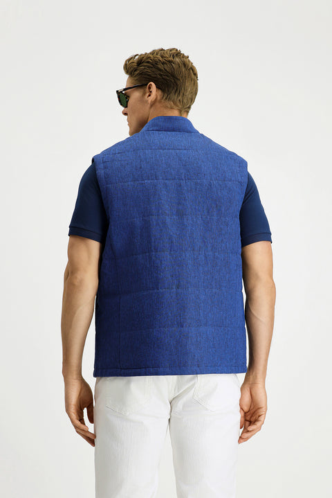 Orta Lacivert Kapitone Spor Keten Yelek