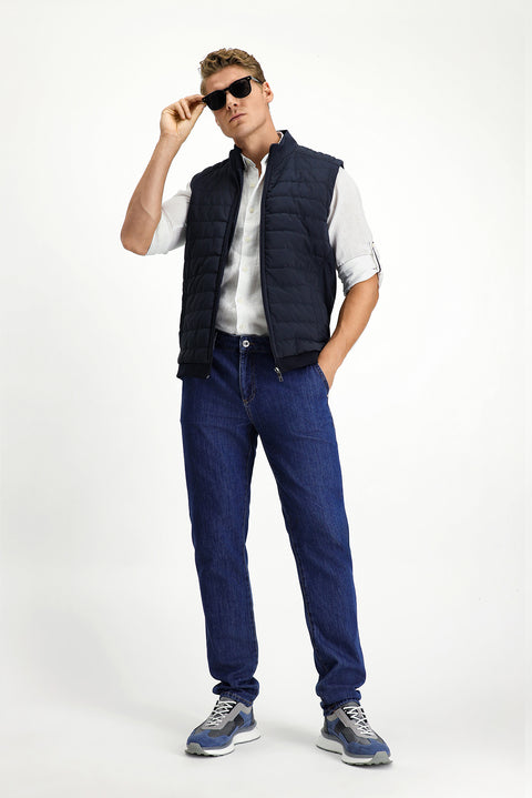 Koyu Lacivert Spor Kapitone Yelek