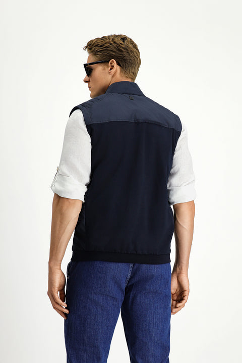 Koyu Lacivert Spor Kapitone Yelek