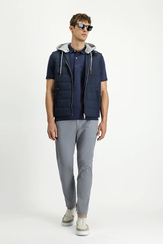  Orta Lacivert Kapü?onlu Kapitone Spor Yelek-Ki??l?