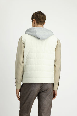  Krem Kapüşonlu Kapitone Spor Yelek