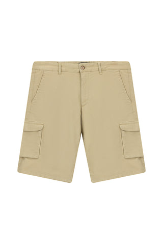  Orta Bej 6 Drop Regular Fit Standart Kesim Kargo Cepli Pamuklu Bermuda ?ort-Ki??l?