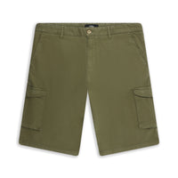 Orta Haki 6 Drop Regular Fit Standart Kesim Kargo Cepli Pamuklu Bermuda Şort